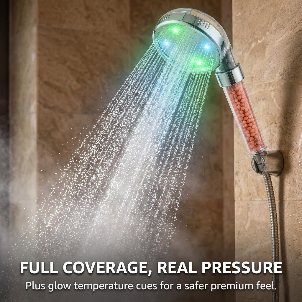 GlowFall Neo – Filtered LED Showerhead